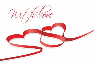 red heart ribbon clipart