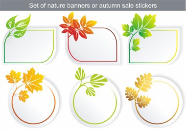 Vector natural stickers clipart