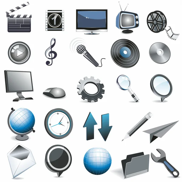 Icônes multimédia — Image vectorielle