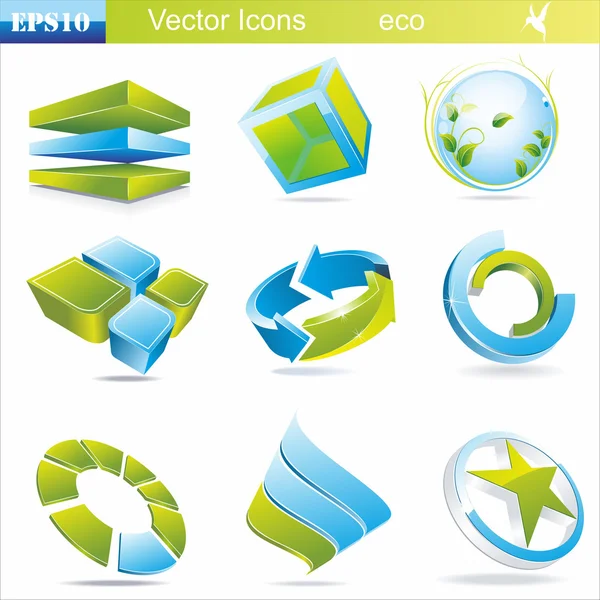 Symboles et icônes écologiques — Image vectorielle