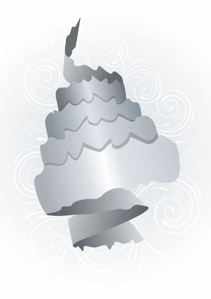 Rouleau de papier gris abstrait sur blanc — Image vectorielle