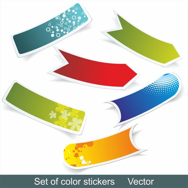 Pegatinas realistas multicolores — Vector de stock