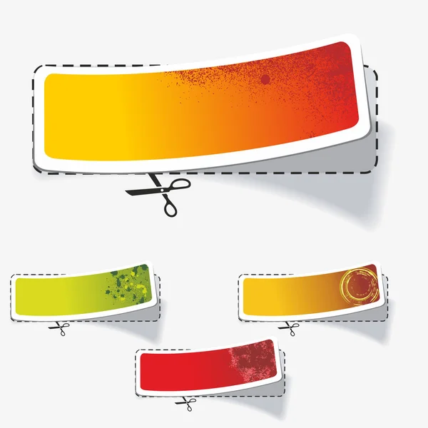 Stiker realistik warna-multi - Stok Vektor