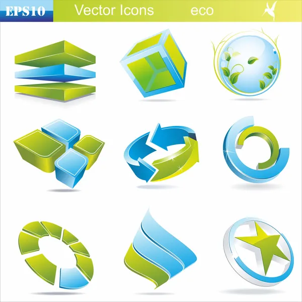 Eco symbols and icons — Stock Vector