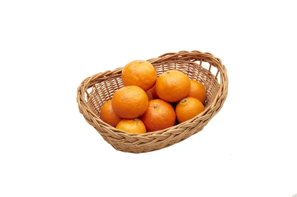 Tangerinky v košíku — Stock fotografie