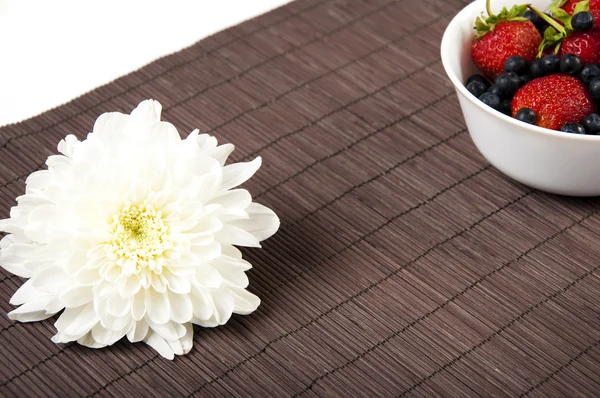 stock image Light Breakfast flower and Berries on a table