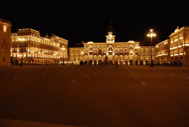 Night in Trieste, Italy clipart