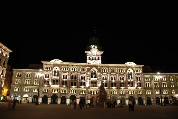 Noite em Trieste, Itália — Fotografia de Stock