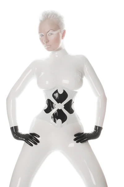 Hi-Tech futuristische latex meisje — Stockfoto
