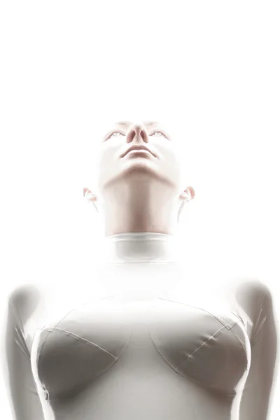 Högteknologiska futuristiska latex flicka — Stockfoto