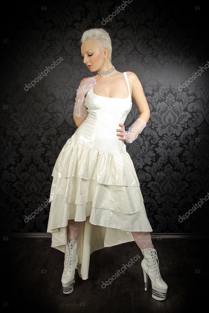 Alternative Fetish PVC Bride Wearing ...