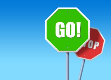 Stop and go signs clipart