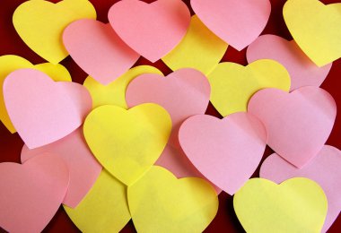 Heart shaped post it clipart