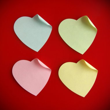 Heart shaped post it clipart