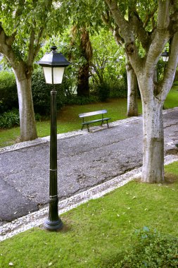 Lamp and Bench clipart