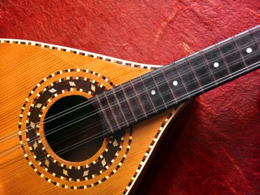 Mandolin Over Red clipart