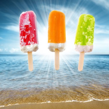 Three Popsicles clipart