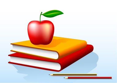 Books and Apple clipart