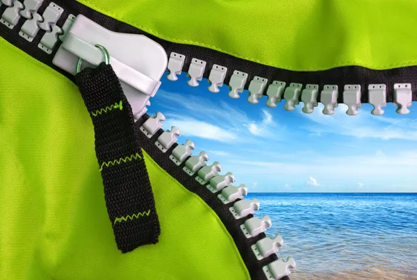 Green Zipper — Stock Photo, Image