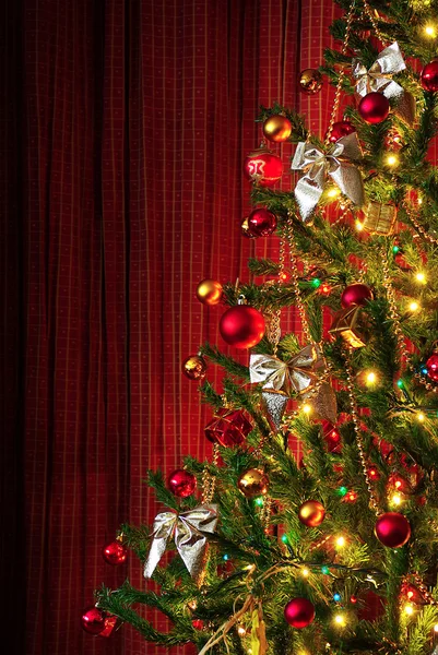 stock image Xmas tree on red