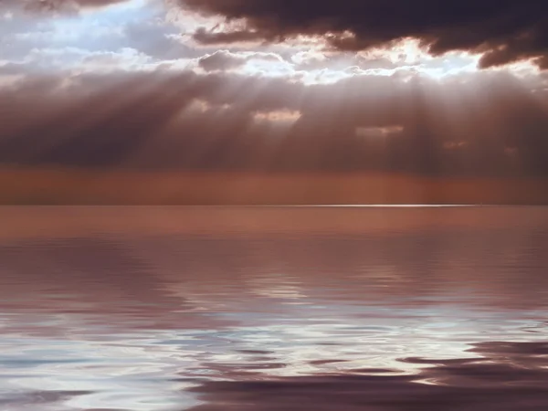 Lugna havet stormig himmel — Stockfoto
