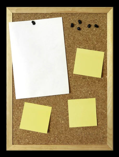 Arkusz papieru na corkboard — Zdjęcie stockowe