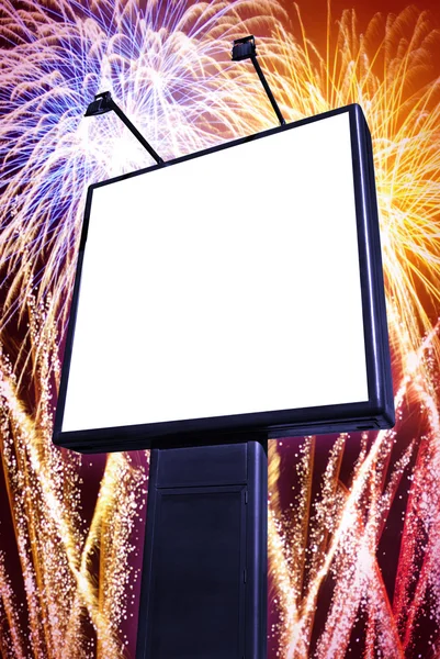 Fireworks billboard — Stock Photo, Image