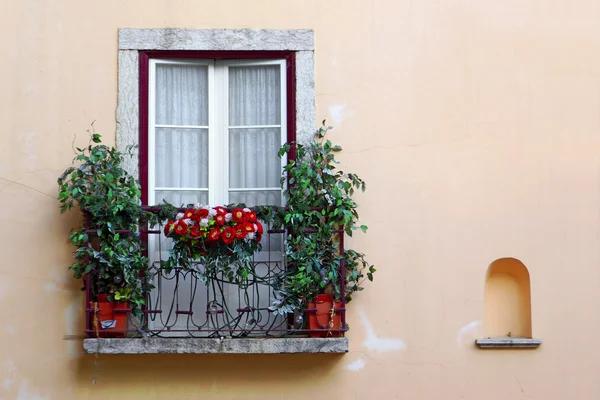 Квітковий балкон — стокове фото