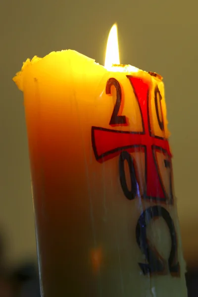 Новогодняя свеча — стоковое фото