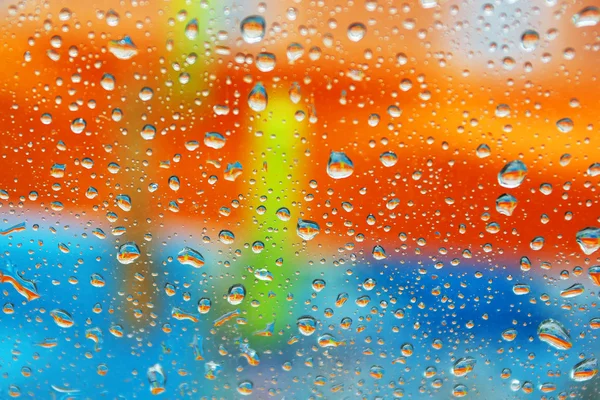 다채로운 젖은 창 — 스톡 사진