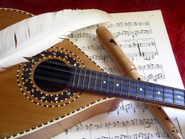 Mandolin e Flauta — Fotografia de Stock