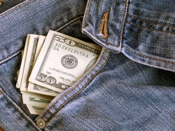 Dolarů a džíny ii — Stock fotografie