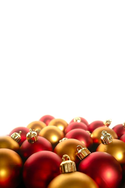 Złote i czerwone kulki xmas — Zdjęcie stockowe
