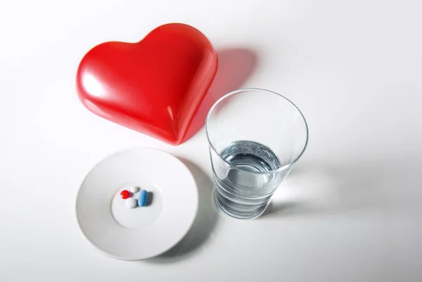 Pilulky na srdce — Stock fotografie