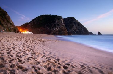 Beach at evening clipart