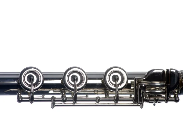 Chiavi di flauto isolate su bianco — Foto Stock