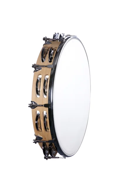 Tambourine Isolated on White — Stock Photo, Image
