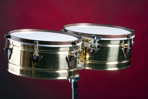 Timbale Drums isolated On Red — Stock Photo, Image
