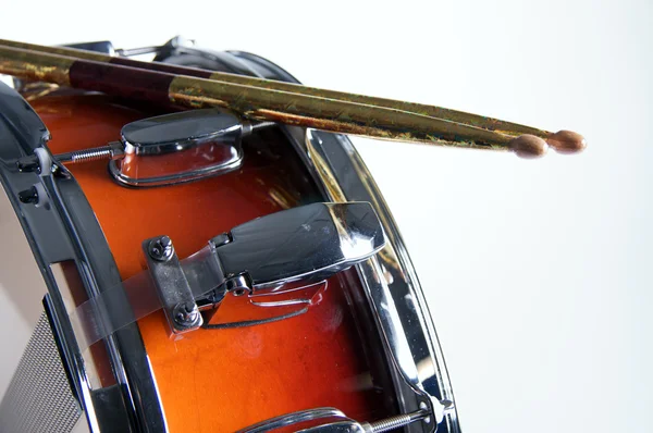 Red Fade Snare Drum On White — Stock Photo, Image