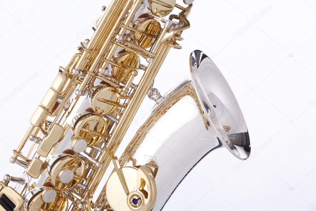 Saxophone on White Background