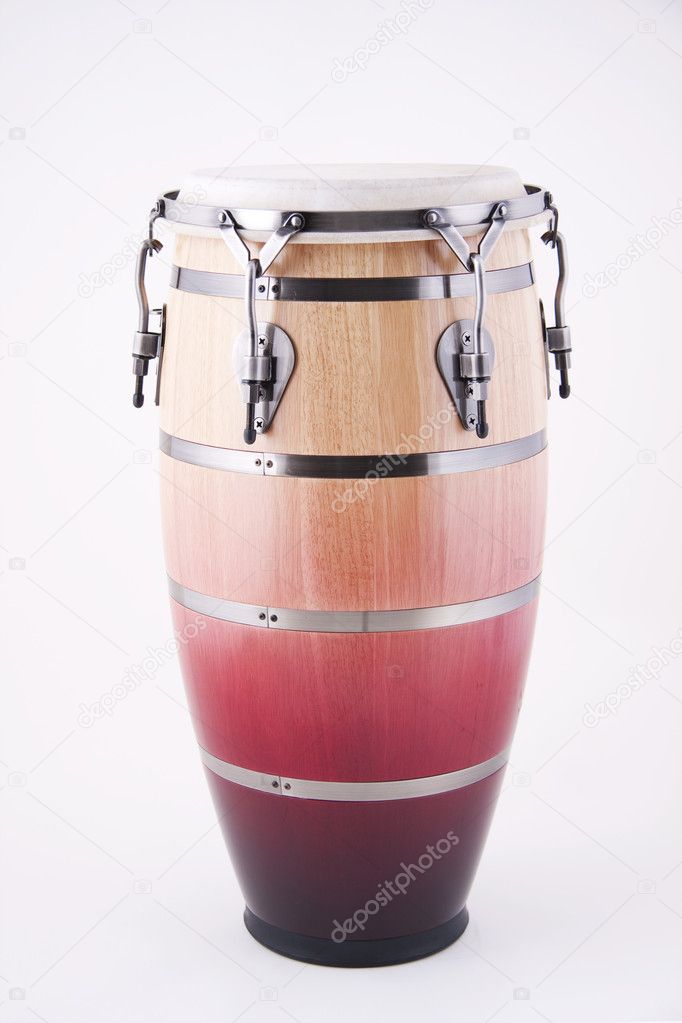 African Latin Conga Drum Isolated On White