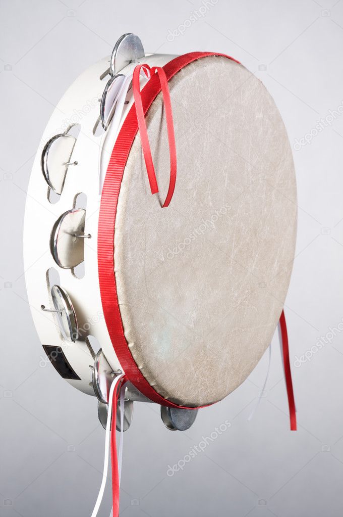 Tambourine Isolated on White