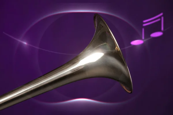 Белл тромбон, ізольовані на фіолетовий — стокове фото