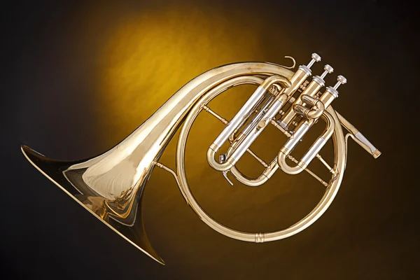 Antique French Horn Isolated — Stock Photo, Image