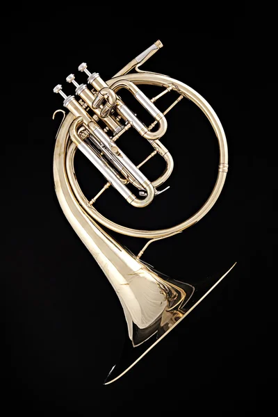 Antique Gold French Horn Isolated — Stock Photo, Image