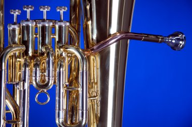 Bass Tuba Euphonium on Blue clipart