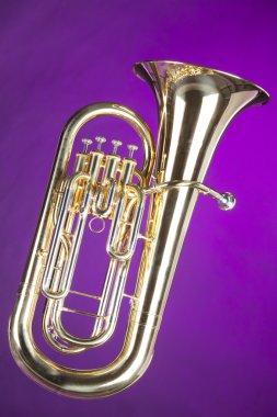 Tuba Euphonium Isolated on Purple clipart