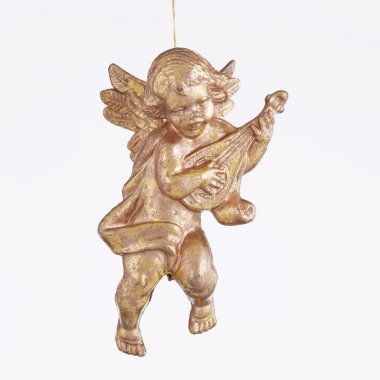 Cherub Playing a Lute Ornament clipart