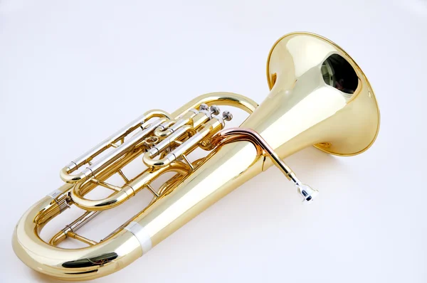 Tuba Brass Euphonium auf Weiß — Stockfoto