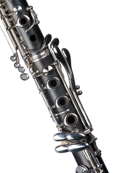 Clarinet Isolated Close On White — Stock Photo, Image